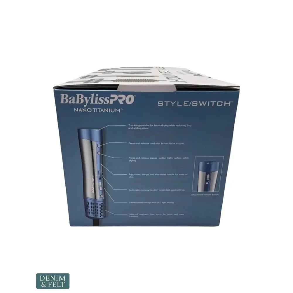 NEW BaBylissPRO StyleSwitch Ionic Multi Styler Dryer‎ 5 Attachments Blowout Curl
